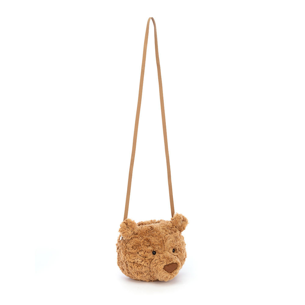 Jellycat Bartholomew Bear Shoulder Bag teddy bear plush crossbody purse with long strap soft stuffed animal bag kids fashion accessory gift idea