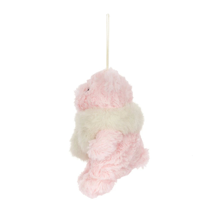 Leola Bear Winter Warmer Decoration by Jellycat, a cozy holiday Christmas decoration gift