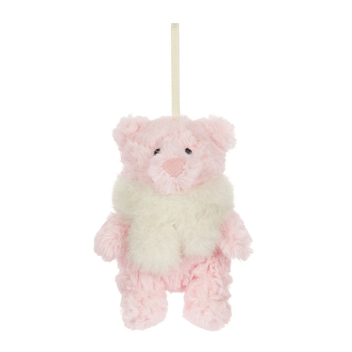 Holiday Christmas decoration: Jellycat Leola Bear Winter Warmer Decoration, a Jellycat Christmas favorite