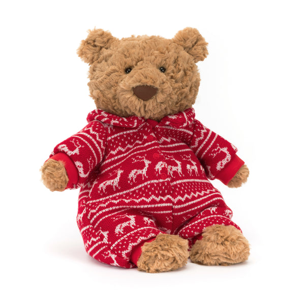 Jellycat stuff animal bartholomew bear winter pajamas