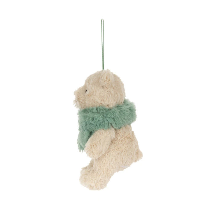 Bartholomew Bear Jr. Winter Warmer Decoration by Jellycat, a cozy holiday Christmas decoration gift