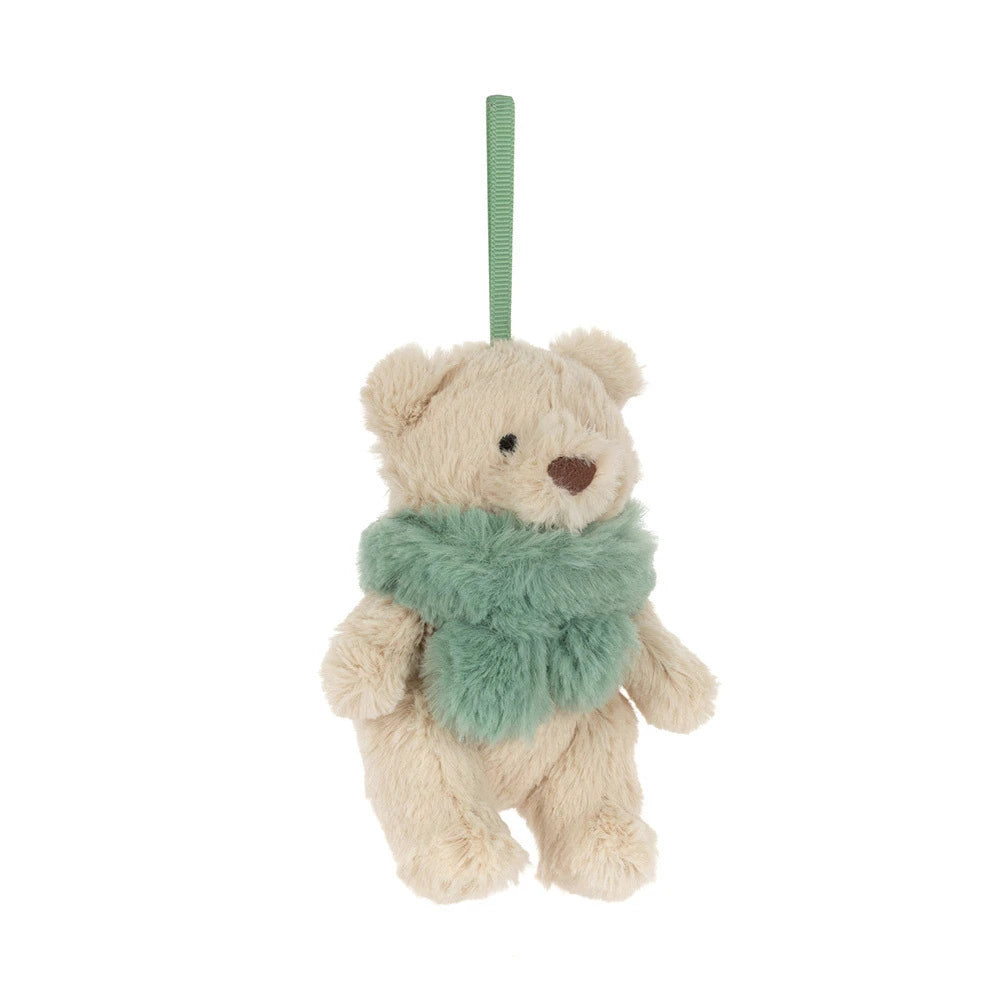 Jellycat Bartholomew Bear Jr. Winter Warmer Decoration, a soft Christmas decoration from the Jellycat winter collection