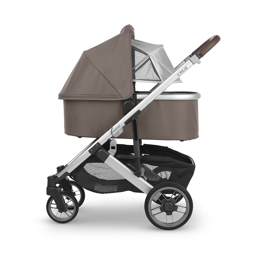 uppababy bassinet on the cruz in color theo brown