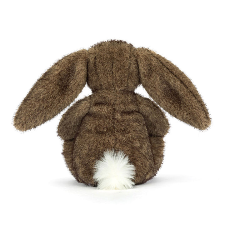 Jellycat Hoppleston Luxe Bunny plush toy back view fluffy white tail brown bunny stuffed animal soft rabbit plush collectible Jellycat toy
