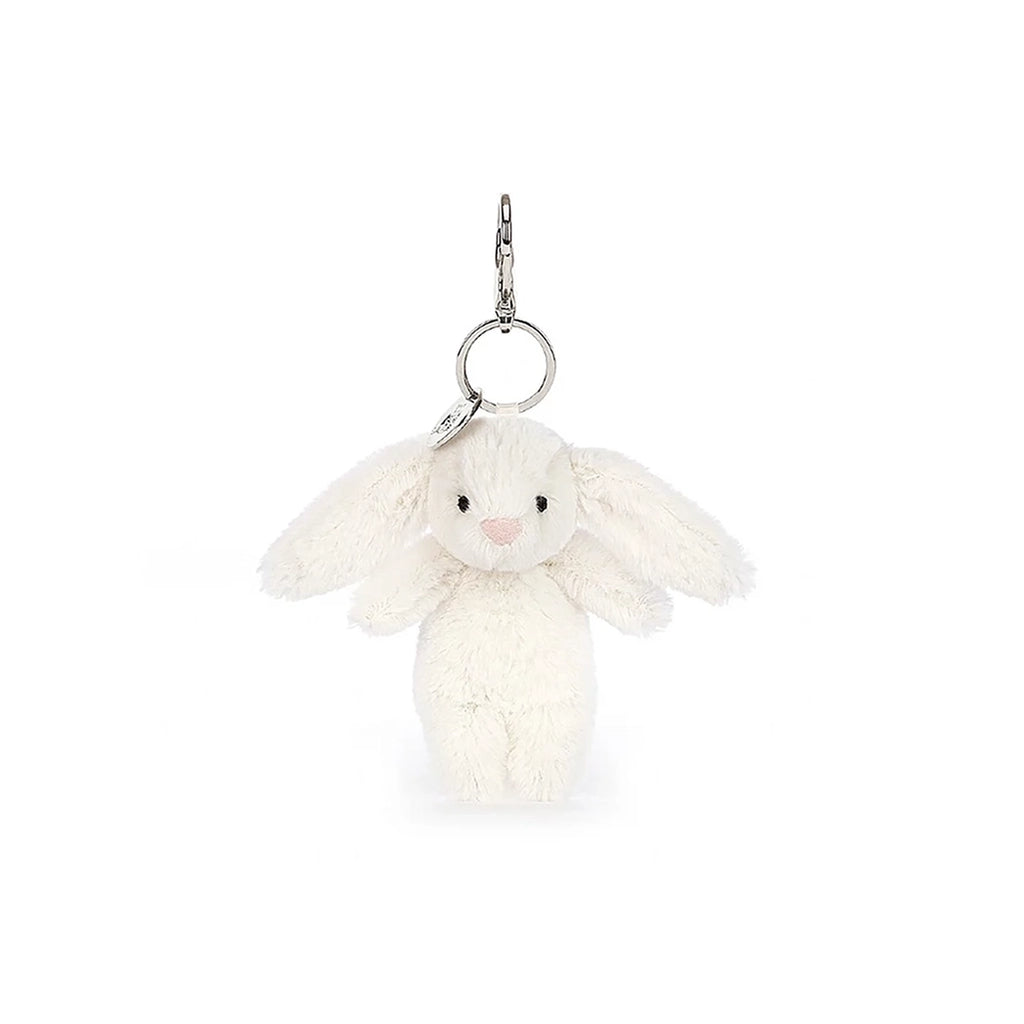 white bunny bag charm stuffies by jellycat
