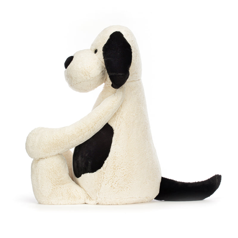 bashful jellycat puppy black and white spotted dog stuffed animal for kids
