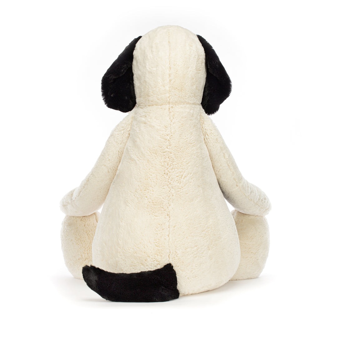jellycat bashful black & cream puppy gigantic size stuffed toy for babies
