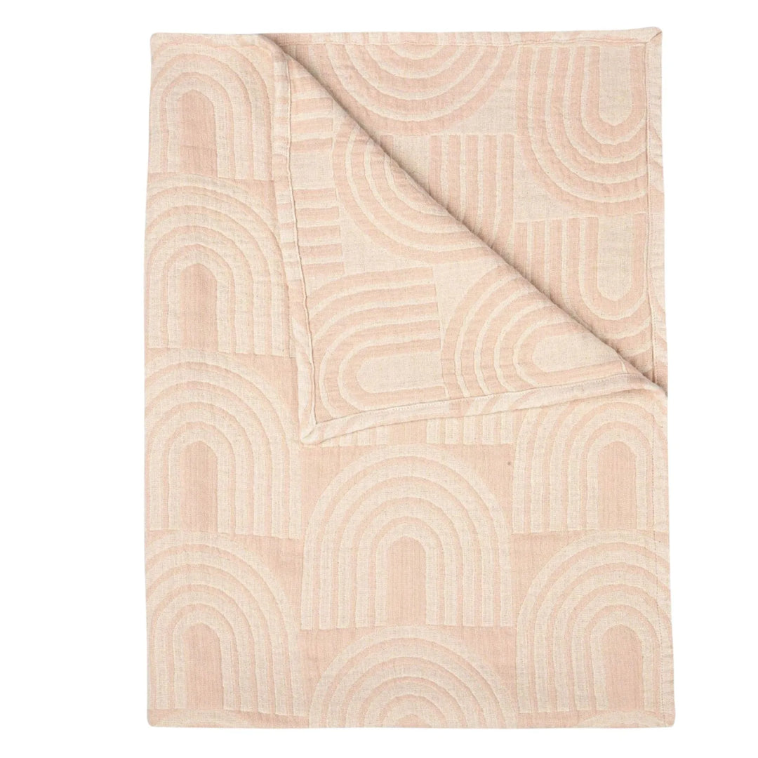 Soft and cozy Crane Baby Jaquard Blanket in Rainbow, a luxurious baby blanket perfect for cuddles and stroller rides.