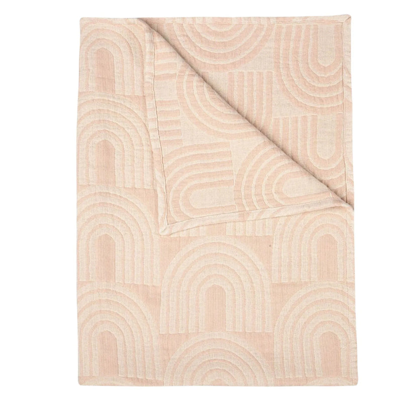 Soft and cozy Crane Baby Jaquard Blanket in Rainbow, a luxurious baby blanket perfect for cuddles and stroller rides.