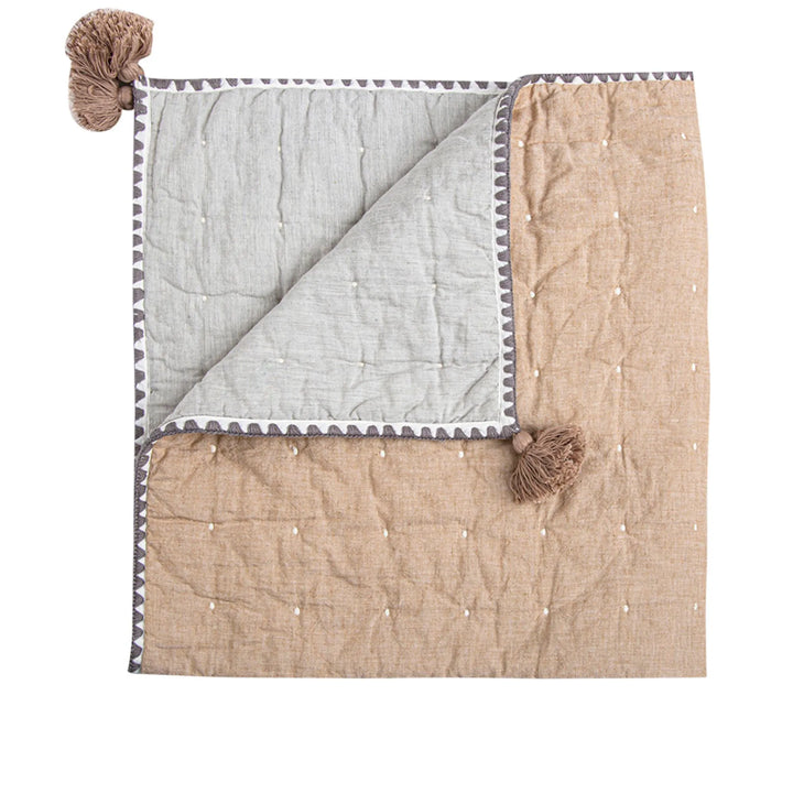 Cozy and soft Crane Baby Ezra Copper Quilted Blanket, a luxurious baby blanket perfect for snuggles and stroller rides.