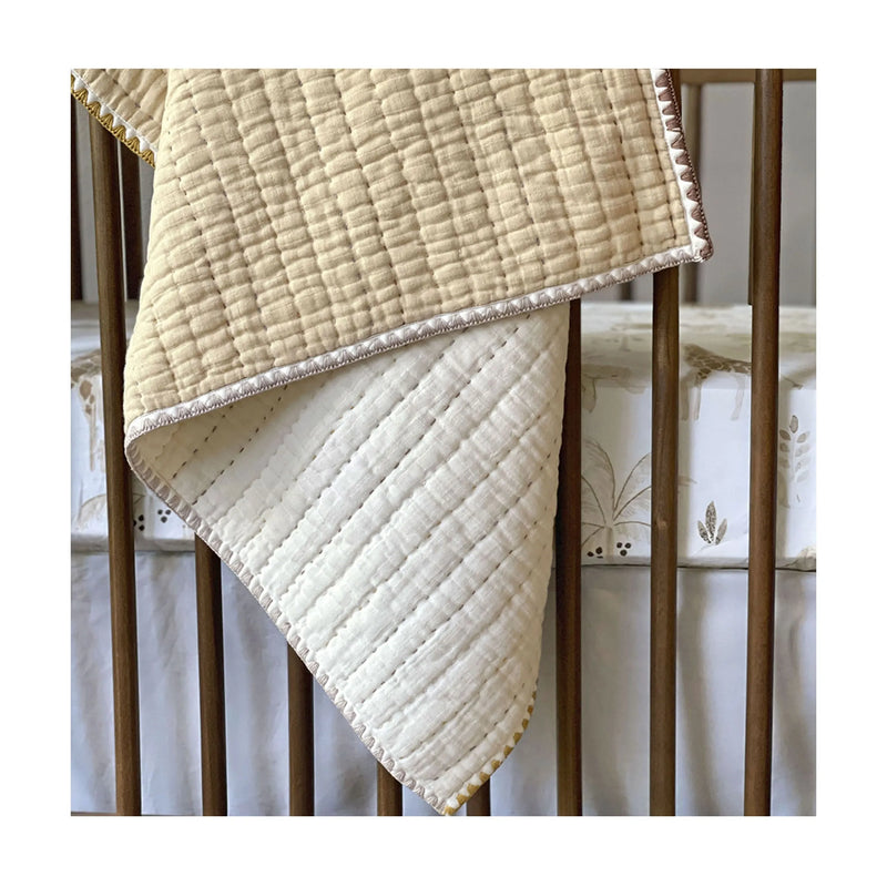 Crane Baby Kendi Quilted Blanket, a soft baby boy blanket perfect for stroller adventures, cuddles, and playtime.