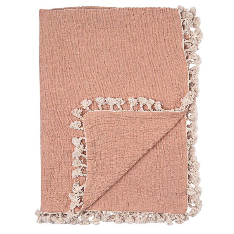 Crane Baby 6 Layer Muslin Blanket in Copper combines softness and warmth, a versatile baby blanket for cozy naps or stroller rides.