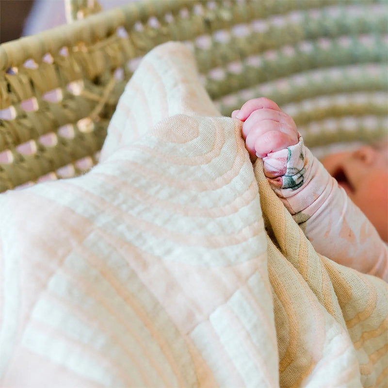 Crane Baby Jaquard Blanket in Rainbow, a soft baby boy blanket perfect for stroller adventures, cuddles, and playtime.