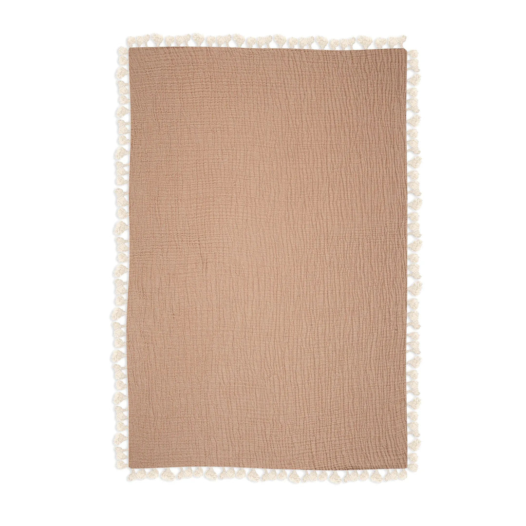 Luxuriously soft Crane Baby 6 Layer Muslin Blanket in Copper, a beautiful muslin blanket perfect for baby boy or baby girl.
