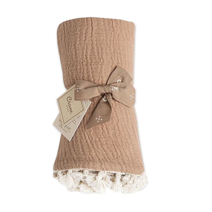 Crane Baby 6 Layer Muslin Blanket Copper offers cozy warmth, a stylish kids blanket for nursery dŽcor or travel.