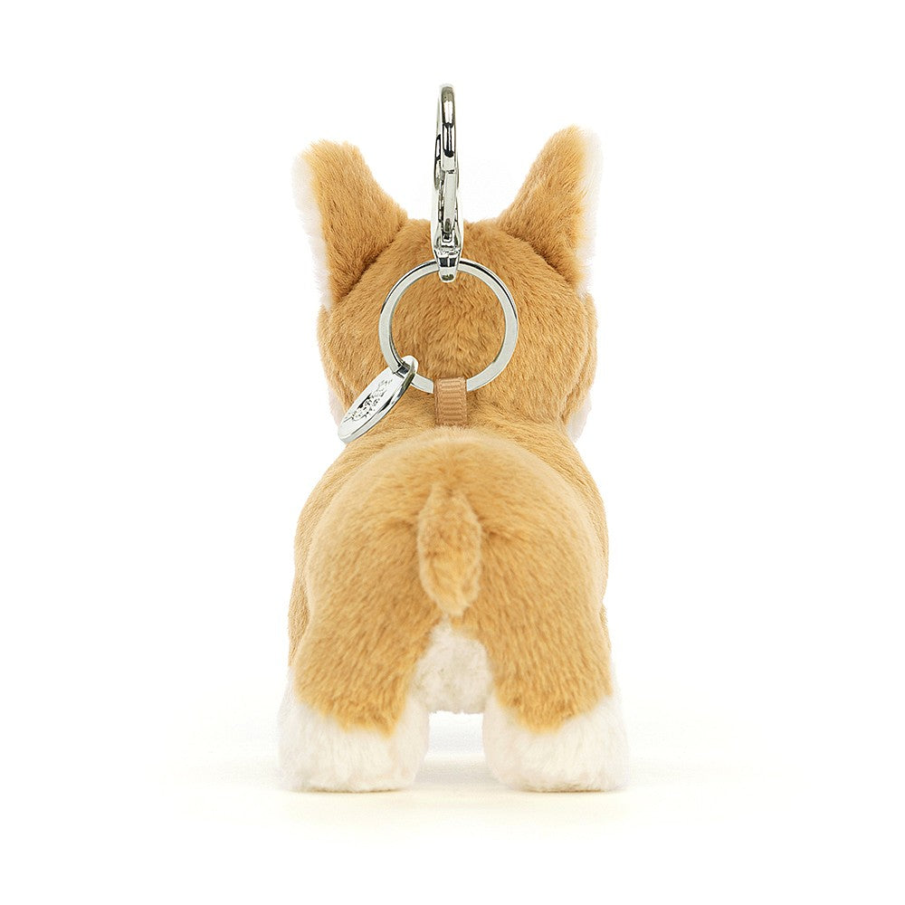 cute jellycats corgi stuffed animal keychain