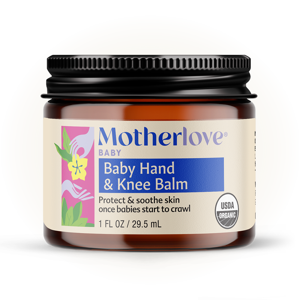 Motherlove Baby Hand & Knee Balm gentle formula, baby oil skincare for daily care
