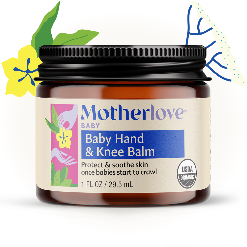 Soothe delicate skin with Motherlove Baby Hand & Knee Balm, baby skincare for soft hands and knees
