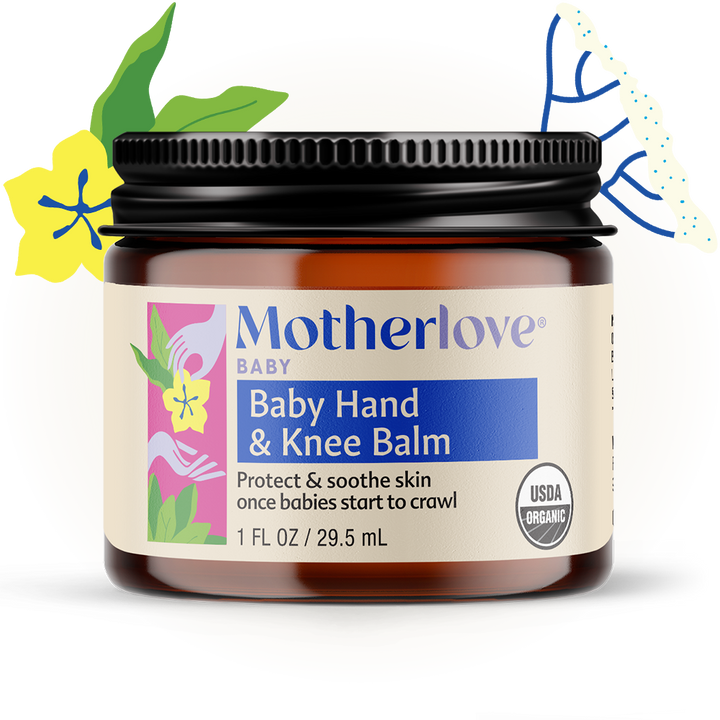 Soothe delicate skin with Motherlove Baby Hand & Knee Balm, baby skincare for soft hands and knees