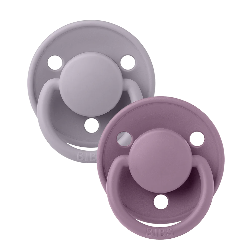 BIBS De Lux Pacifiers Fossil Grey and Mauve