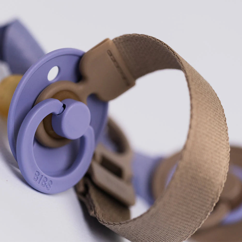 BIBS Pacifier Clip Dark Oak, loop style clip for babyÕs pacifier.