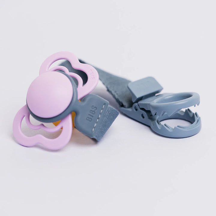 Petrol BIBS Pacifier Clip loop style, secure fit for newborn pacifier.