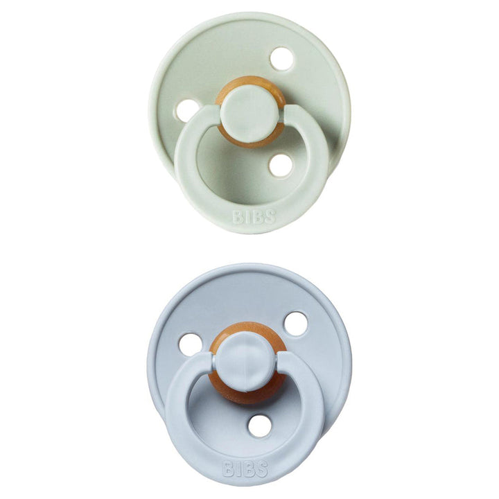 Natural Sage & Cloud shades define the BIBS Pacifier Colour Collection 2 Pack, best pacifiers for little ones.