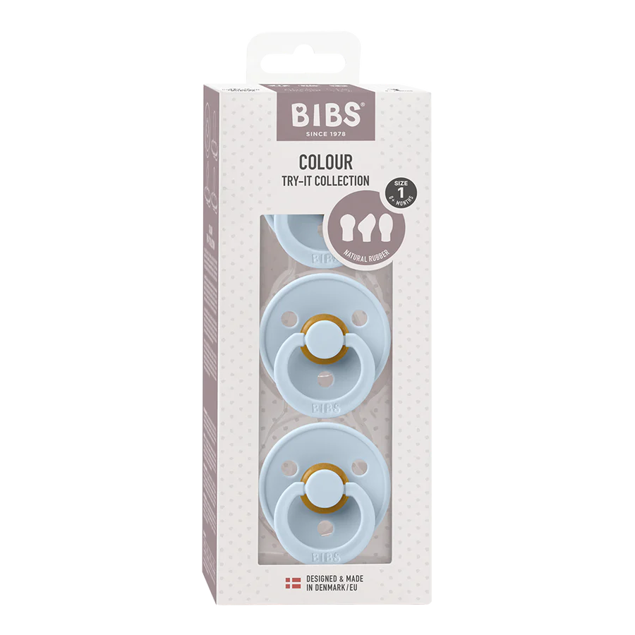 BIBS baby pacifier try-it collection Baby Blue