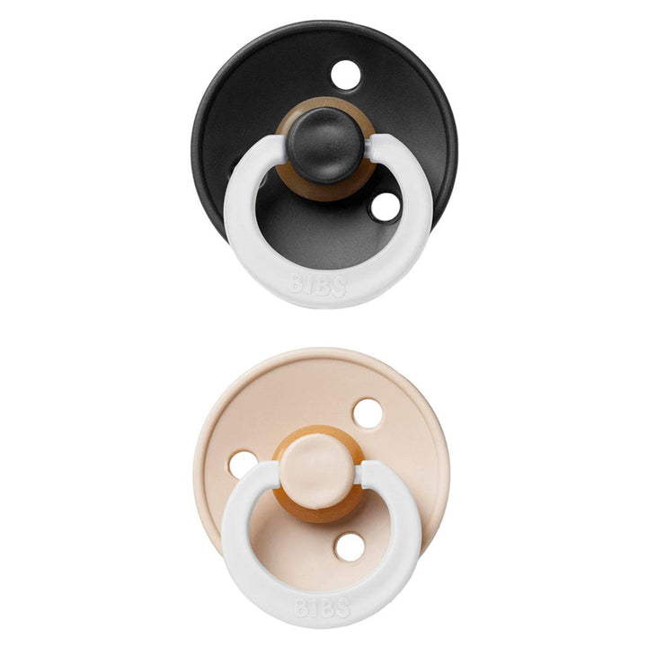 The BIBS Pacifier Colour Collection 2 Pack Black Glow & Vanilla Glow, best pacifier for newborn.