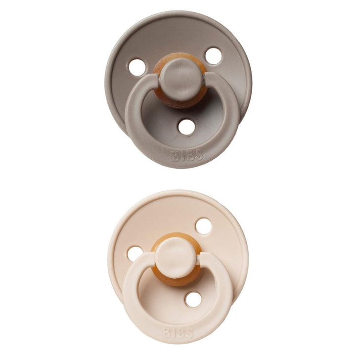 Dark Oak & Vanilla BIBS Pacifier Colour Collection 2 Pack, elegant soother set for little ones.