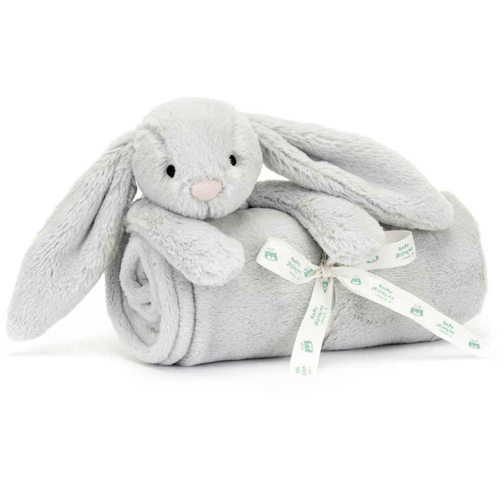 Jellycat plush bashful silver bunny blankie