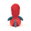 Red parrot plush toy by jellycat