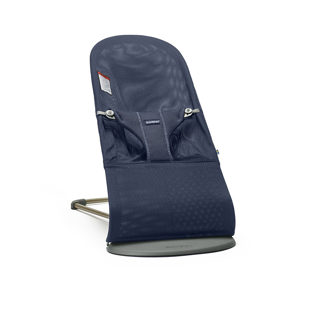 Navy blue mesh baby bjorn bouncer bliss