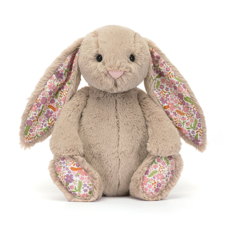 Bring home Jellycat Blossom Beige Bunny Petal stuff animals for soft cuddles and comfort.