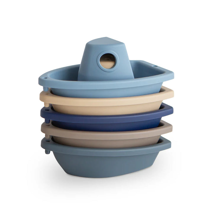 Stacked Ocean Mushie Bath Boats create endless fun with toys bathing little ones will love.