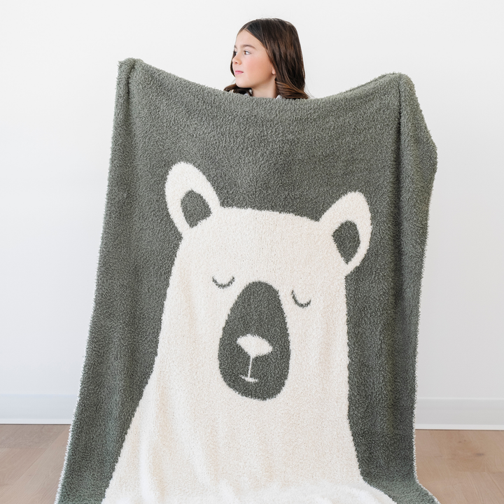 Saranoni BAMBONI¨ Receiving Blanket in Bear, a durable yet cozy choice among baby boy blankets.