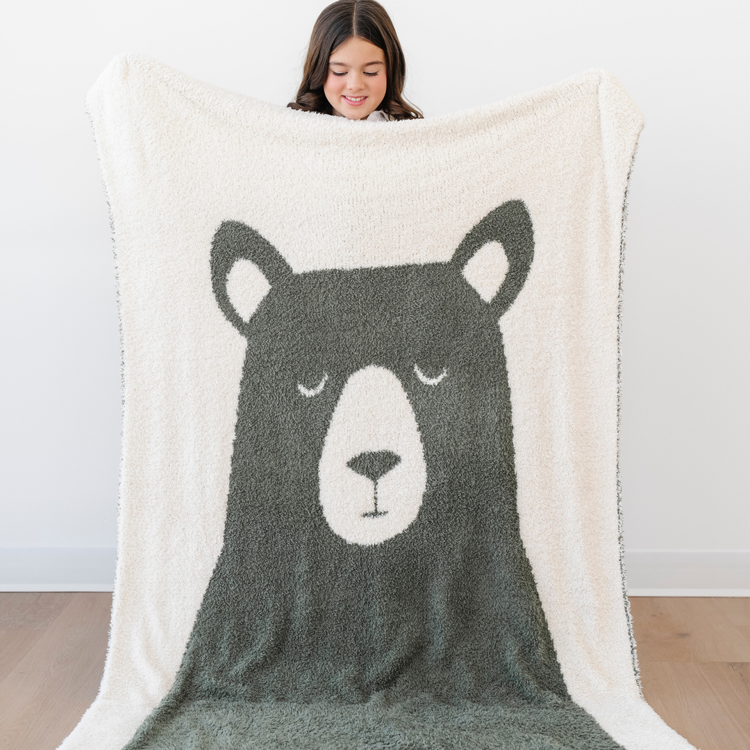Saranoni Double-Layer BAMBONI¨ Toddler Blankets in Bear is a warm neutral baby boy blanket choice.