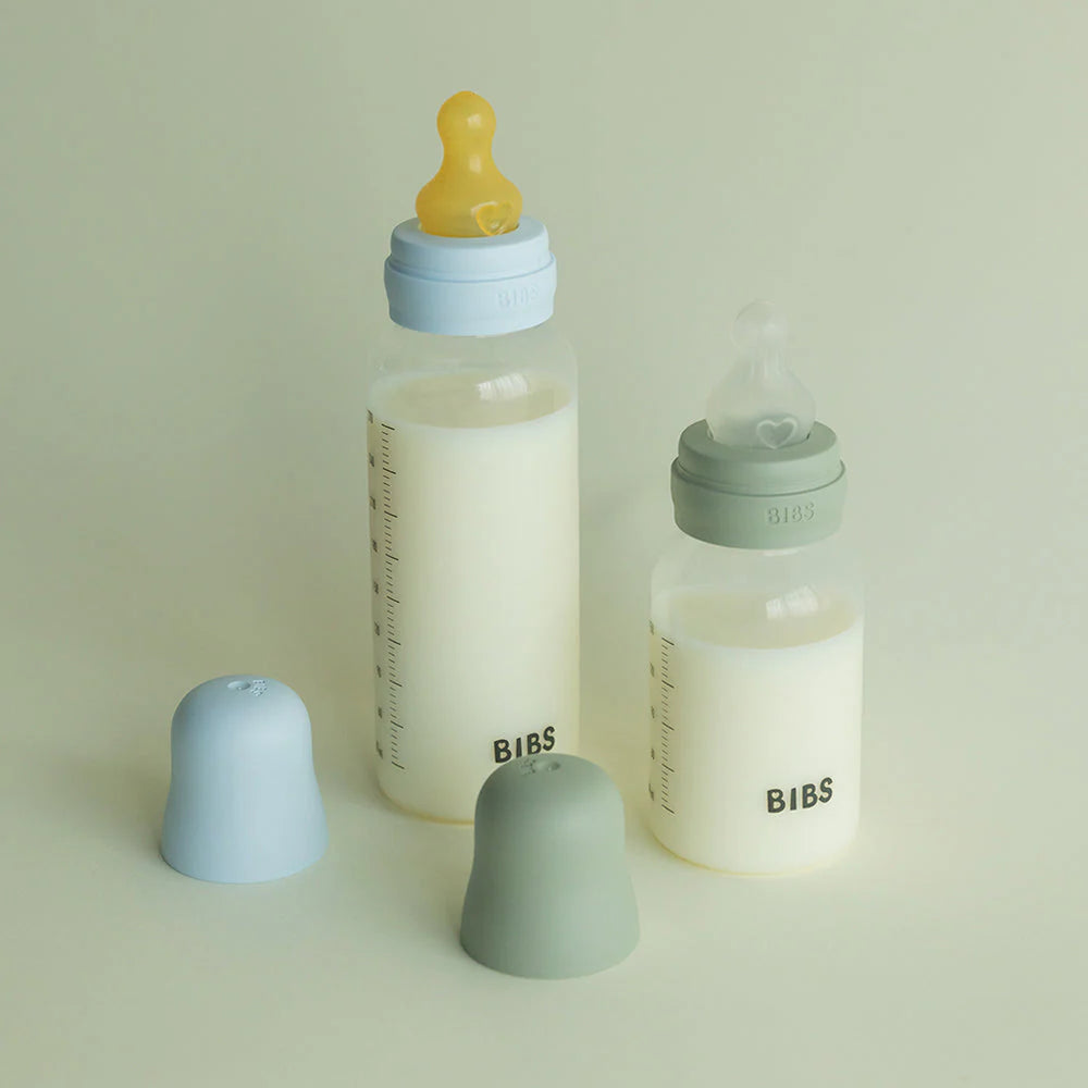 BIBS Grown and Flow baby bottle kit, Plastic baby bottles offer a lightweight, durable feeding option.