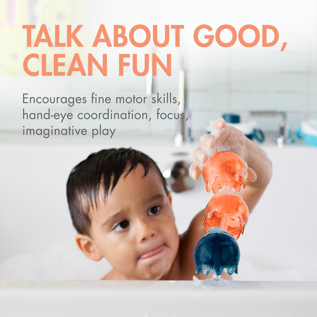 Jelly fish suction cup toys for toddlers, water toys for baby bath time