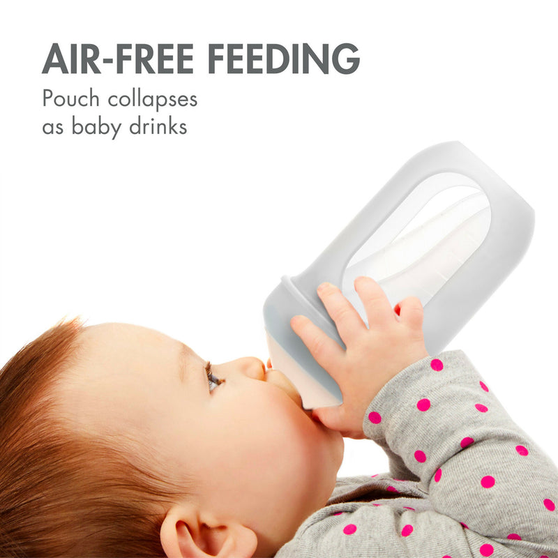 Boon Nursh silicone baby bottle in white