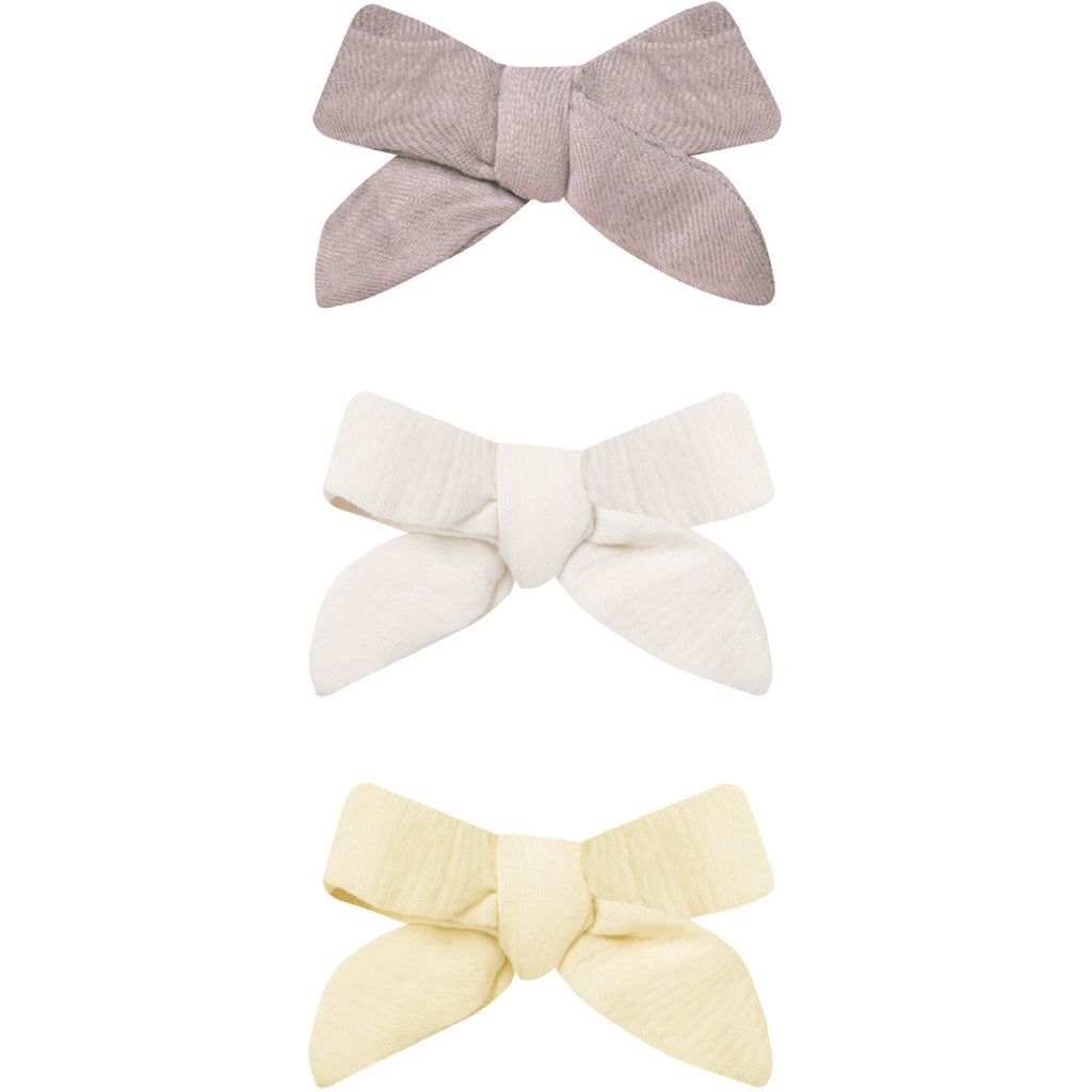 quincy mae bow hair clip for toddlers purple white and yellow
