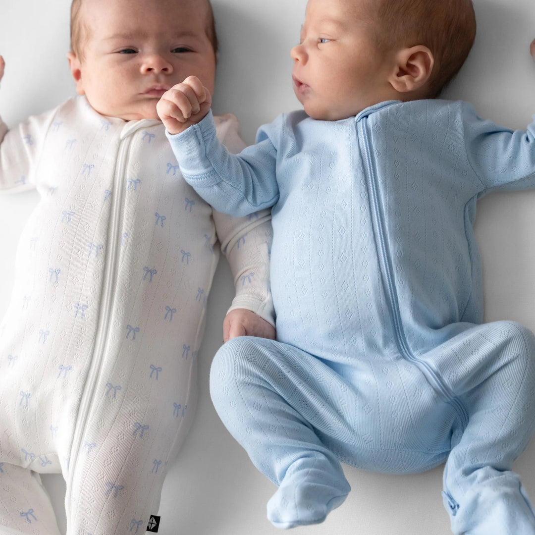 Pointelle Zippered Footie