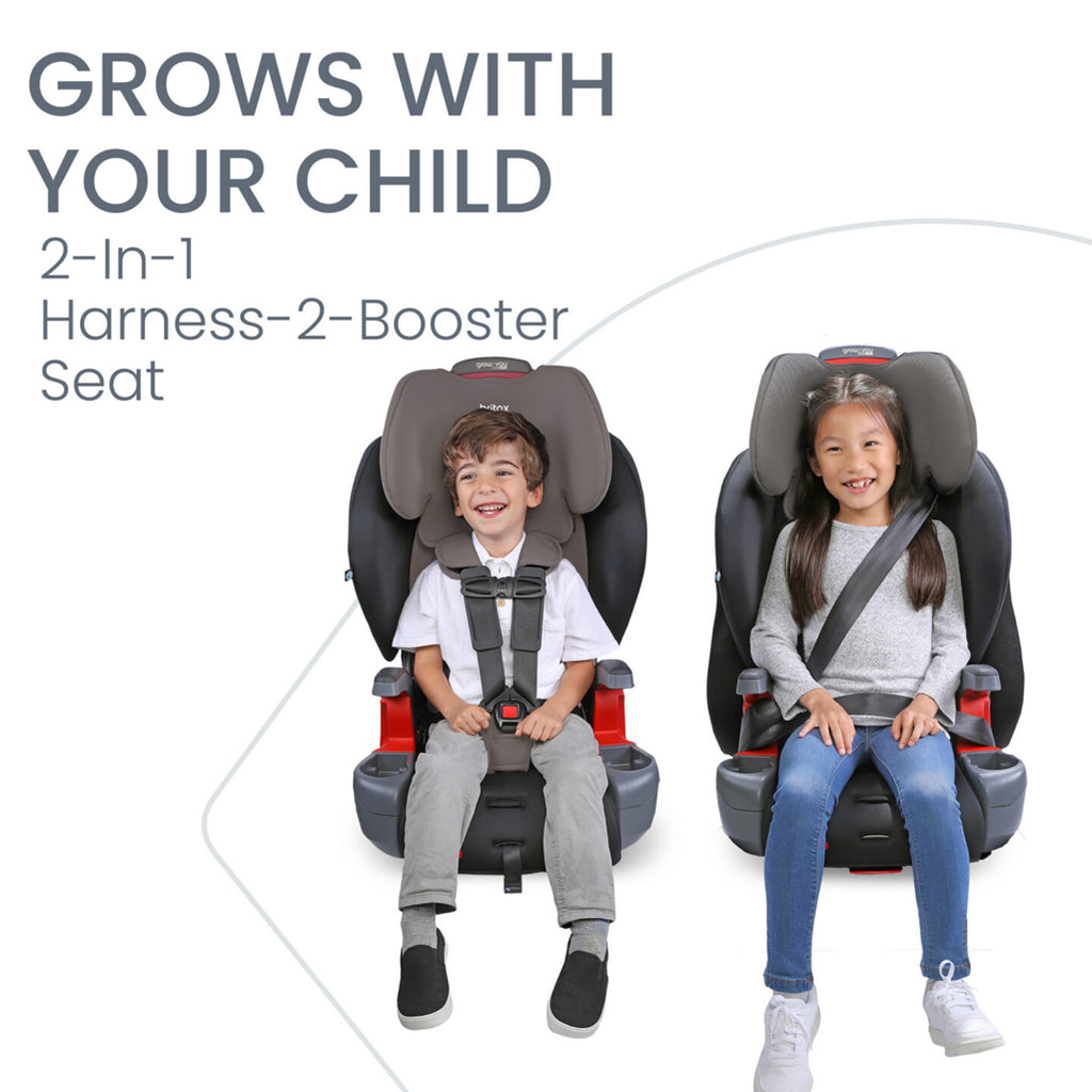 Britax ClickTight Grow With You Booster Seat in Contour Gray, a safe and adaptable Britax carseat.