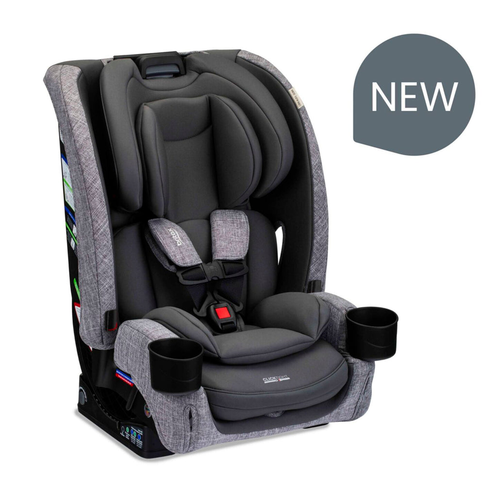 Britax One4Life AIO Slim ClickTight infant car seat in Mineral Gray, ensuring a snug and secure fit.