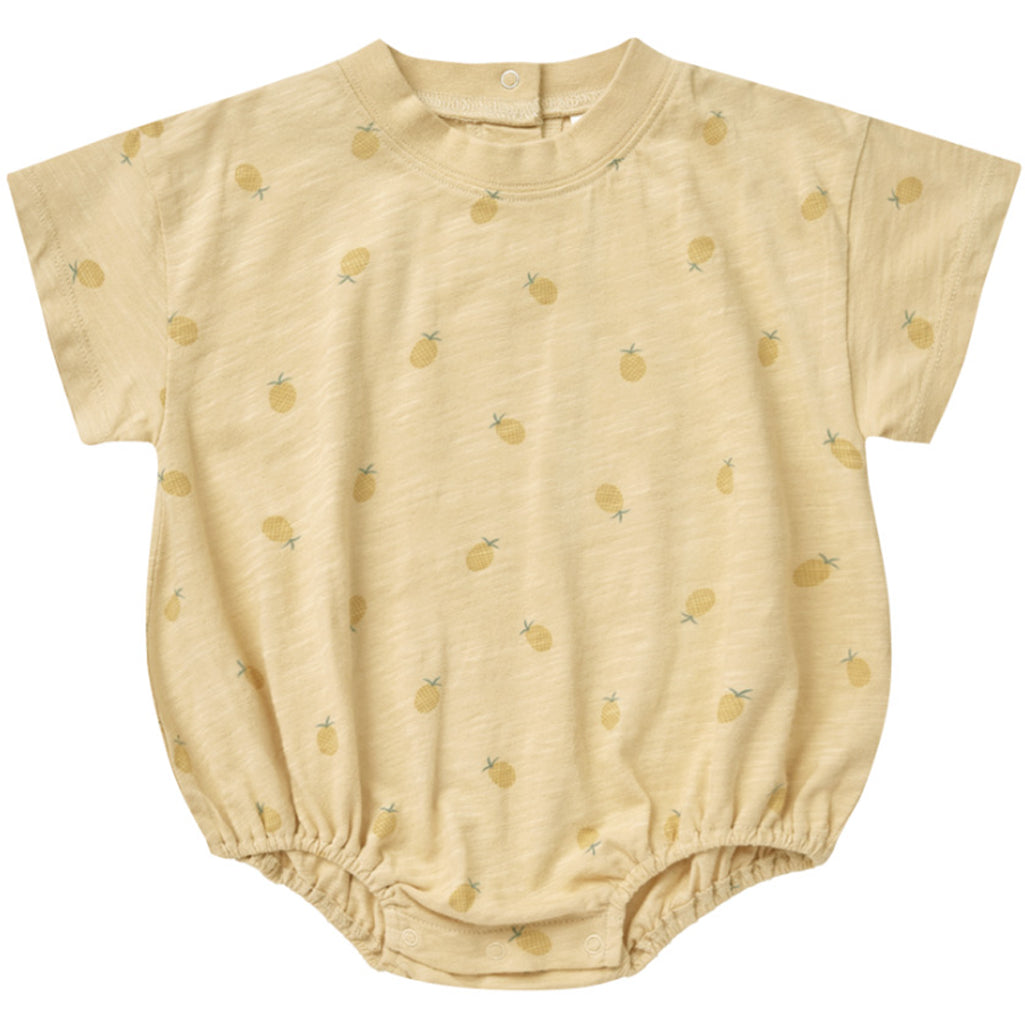 yellow pinapple bubble romper for babies by rylee & cru