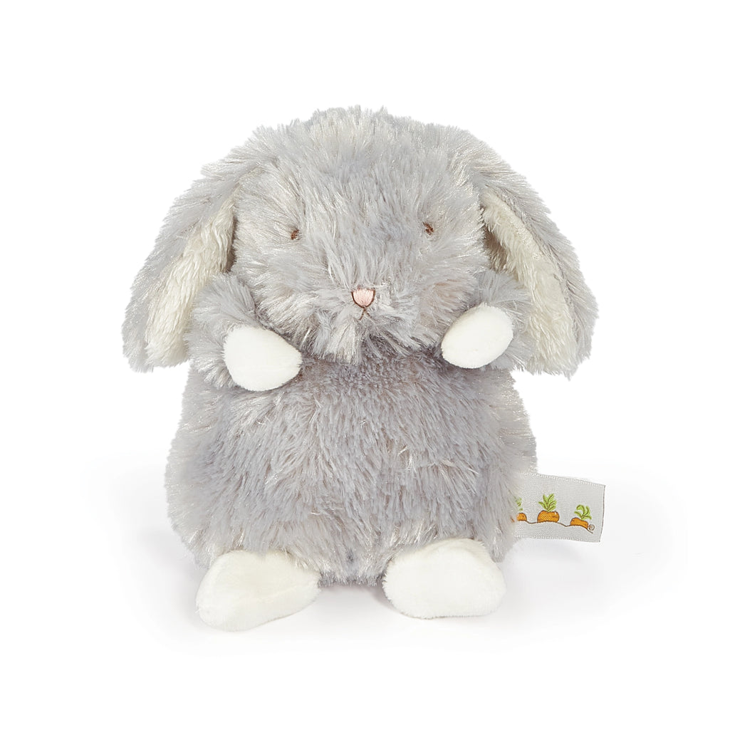 Bunnies by the Bay Wee Bloom Bunny, small stuffed animal with a cozy gray plush