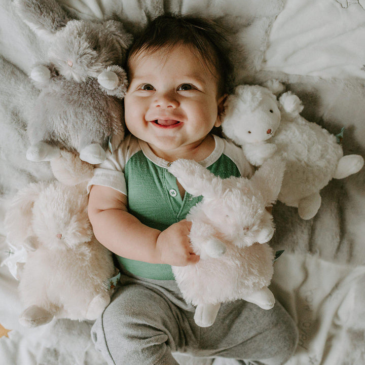 Bunnies by the Bay Wee Petal Bunny, snuggly pink stuffed animal for toddlers and babies