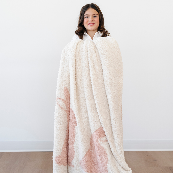 Saranoni Double-Layer BAMBONI¨ Toddler Blankets in Bunny adds charming texture perfect for baby girl blankets.