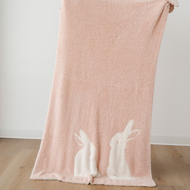 Plush Bunny Saranoni Double-Layer BAMBONI¨ Toddler Blankets offers cozy luxury for best baby blankets.