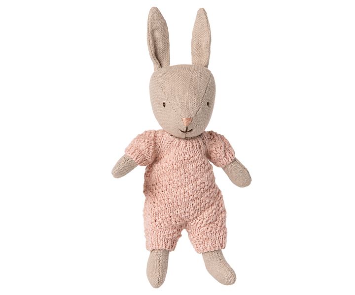 Maileg Micro Bunny in sand/rose, perfect for imaginative play with Maileg dolls.